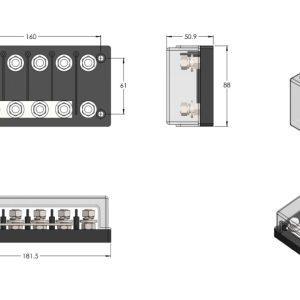 Image of Victron Energy Fuse holder 6-way for MEGA-fuse CIP050060000