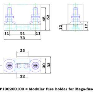 Image of Victron Energy Modular fuse holder for MEGA-fuse CIP100200100