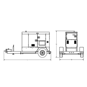 Image of HiPower 20 kW Towable Diesel Generator HRIW-25-T4F