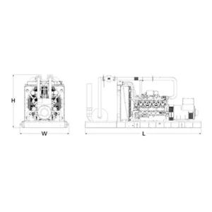 Image of HiPower Mobile 1175kVA Open Skid Standby/Rental Natural Gas Generator Three Phase HRNG-1250 T6