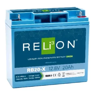 Image of Relion Hi Power Deep Cycle Lithium Battery 12V 20Ah RB20-X